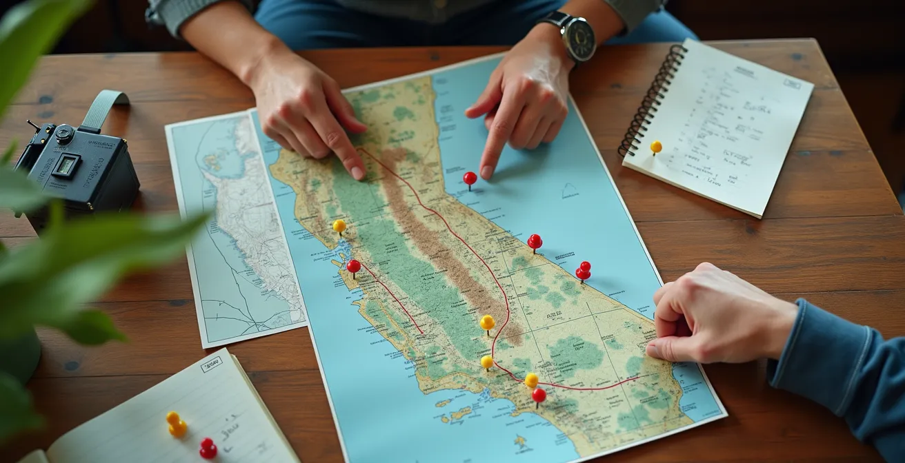 Processus de création d'un roadbook moto montrant la méthode de planification d'itinéraire