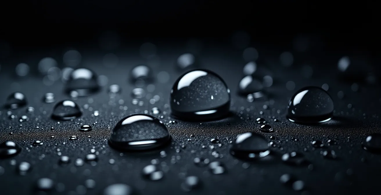 Vue microscopique d'une membrane textile technique pour moto